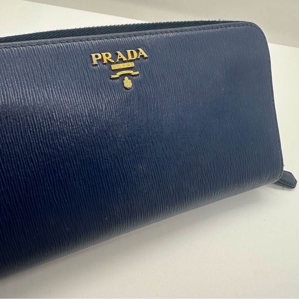 Prada Vitello Move Saffiano Leather Gold Hardware Long Continental Wallet - Picture 4 of 14